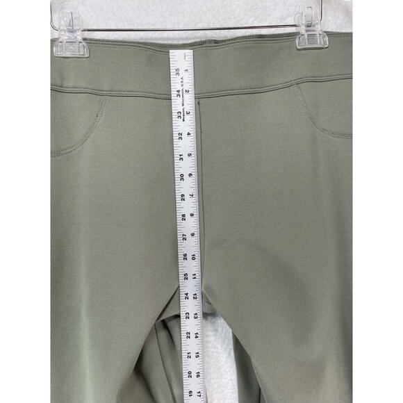 Slim Factor 1X Slim Straight Elastic Waist Pants NWT Green Studded Accents - Picture 9 of 12